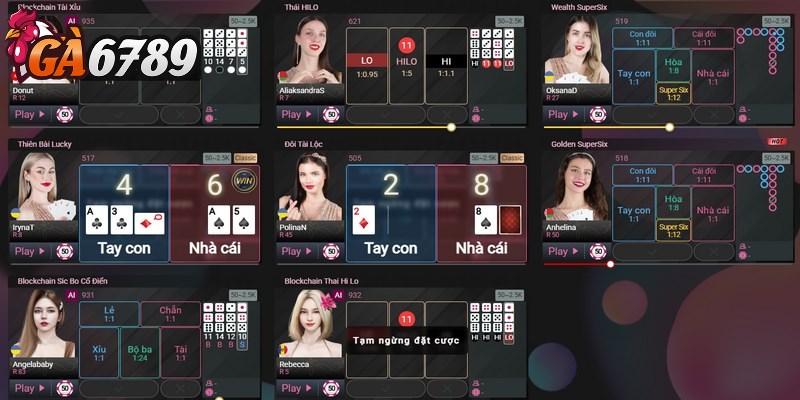 Casino trực tuyến GA6789 - Sòng bạc hấp dẫn game thủ giải trí 3 Tham gia chơi trong sòng bạc hãy lựa chọn game mà bạn am hiểu