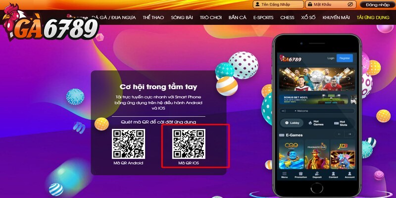Ga6789 23 Anh em quét mã QR dành cho ứng dụng của iOS
