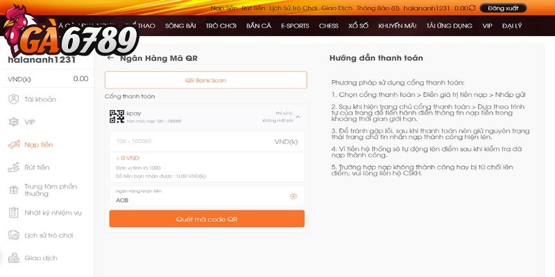 Nạp tiền GA6789 - Thao tác nhanh, đơn giản cho người chơi 3 Khi nạp tiền thành công, anh em hãy lưu lại biên lai để sử dụng khi cần